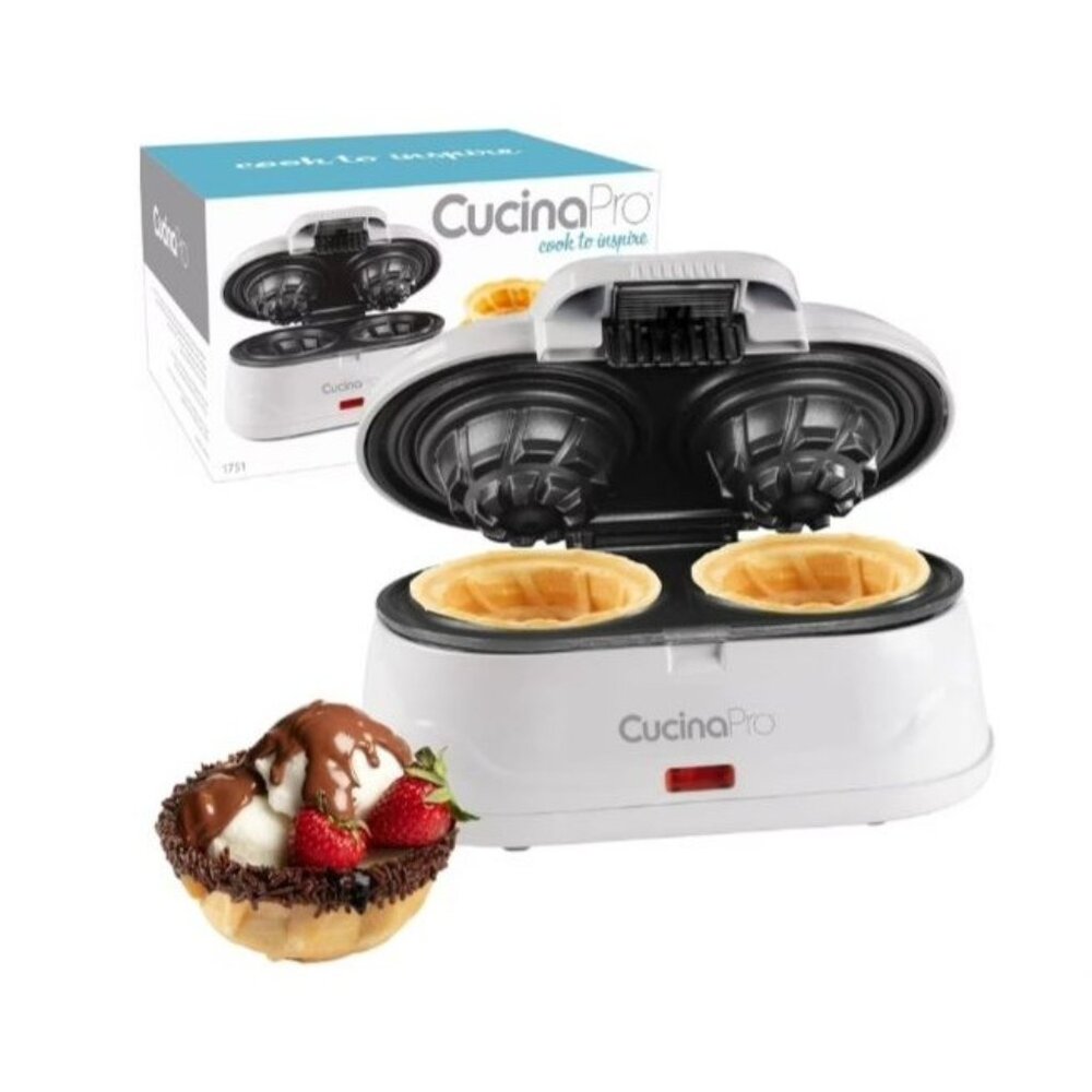 CucinaPro Double Waffle Bowl Maker 2 - 4 Inch